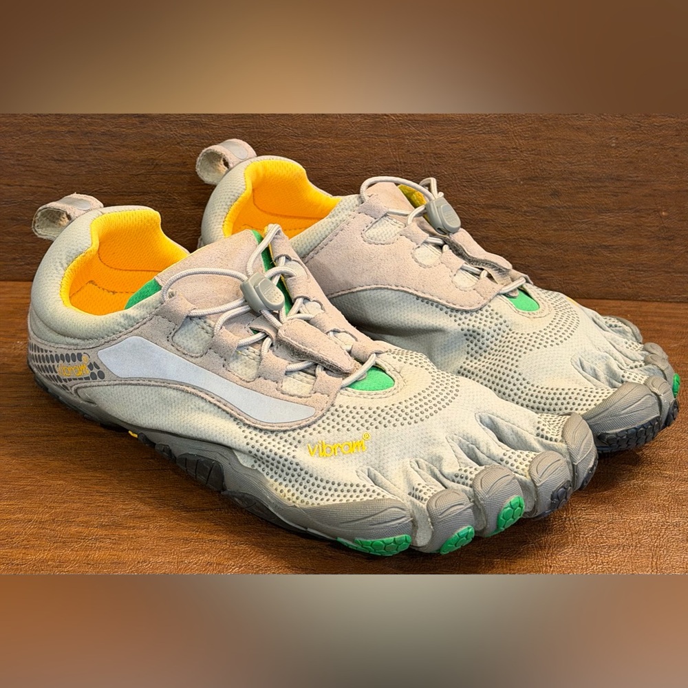 Vibram FiveFingers Bikila LS Men's Gray/Green Running Shoes — Size 40 (8.5-9)